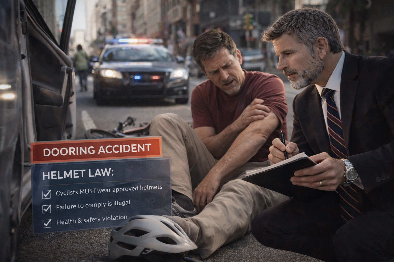 Bicycle Accident Lawyer dooring right-of-way helmet laws guide hero image