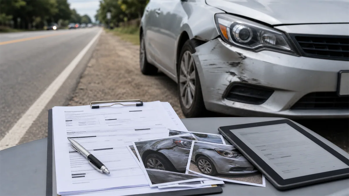 Documentary-style car accidents scene for "The Car Accident Insurance Claim Process, Explained".