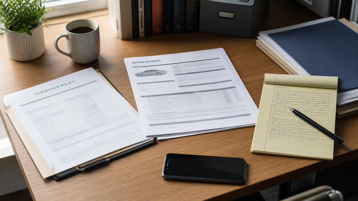 Documentary-style insurance claims scene for "How to File an Insurance Claim After a Car Accident".