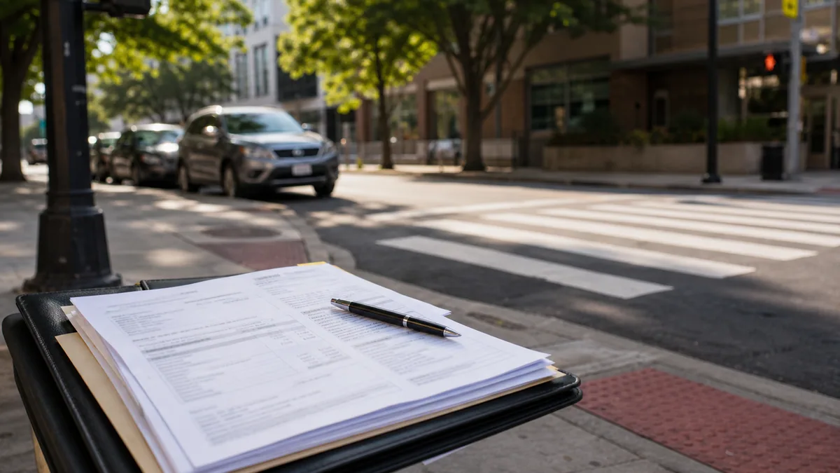 Documentary-style pedestrian accidents scene for "Pedestrian Accident Medical Bills: Who Pays".