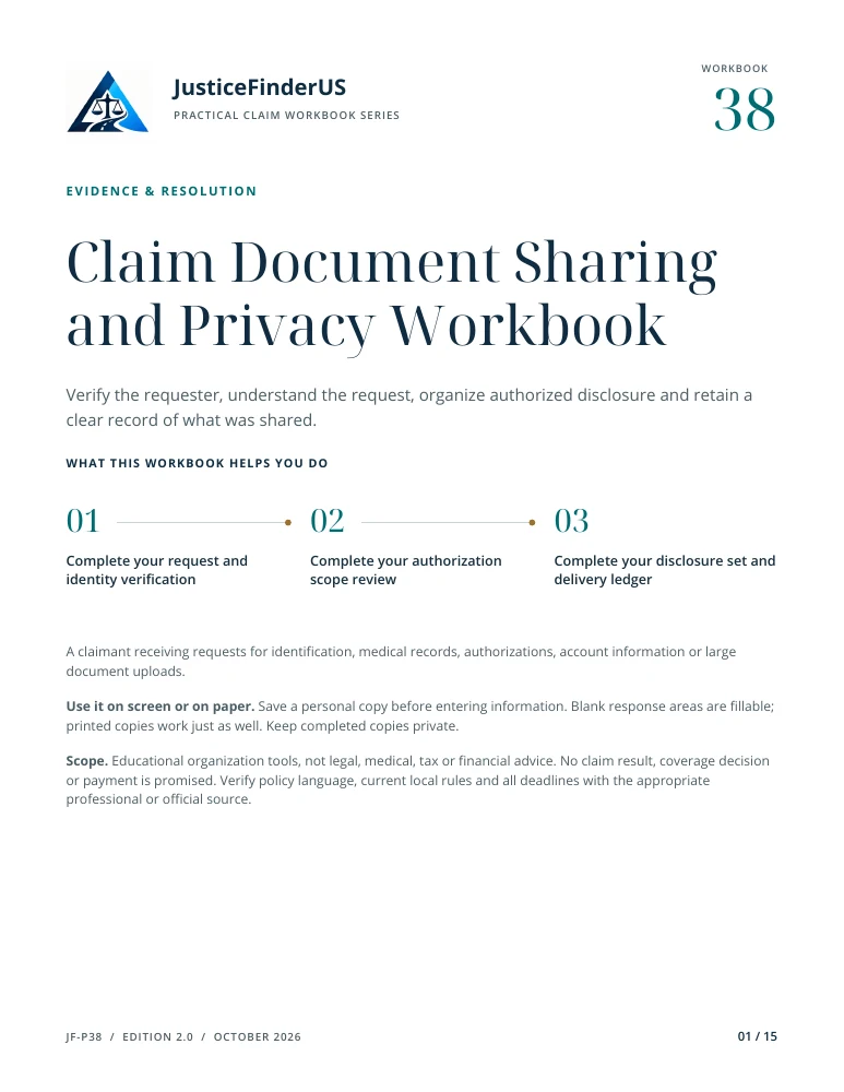Claim Document Sharing and Privacy Workbook cover
