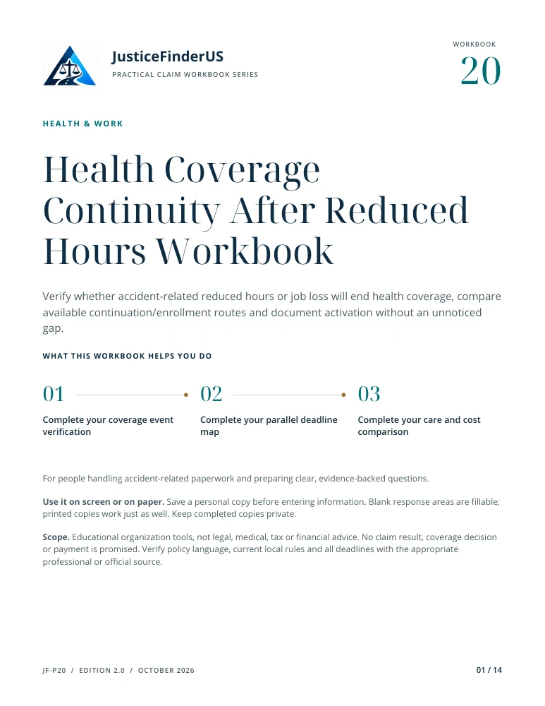Health Coverage Continuity After Reduced Hours Workbook cover