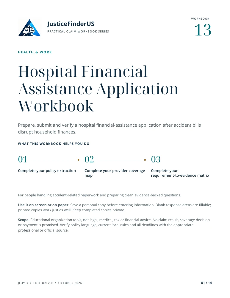 Hospital Financial Assistance Application Workbook cover