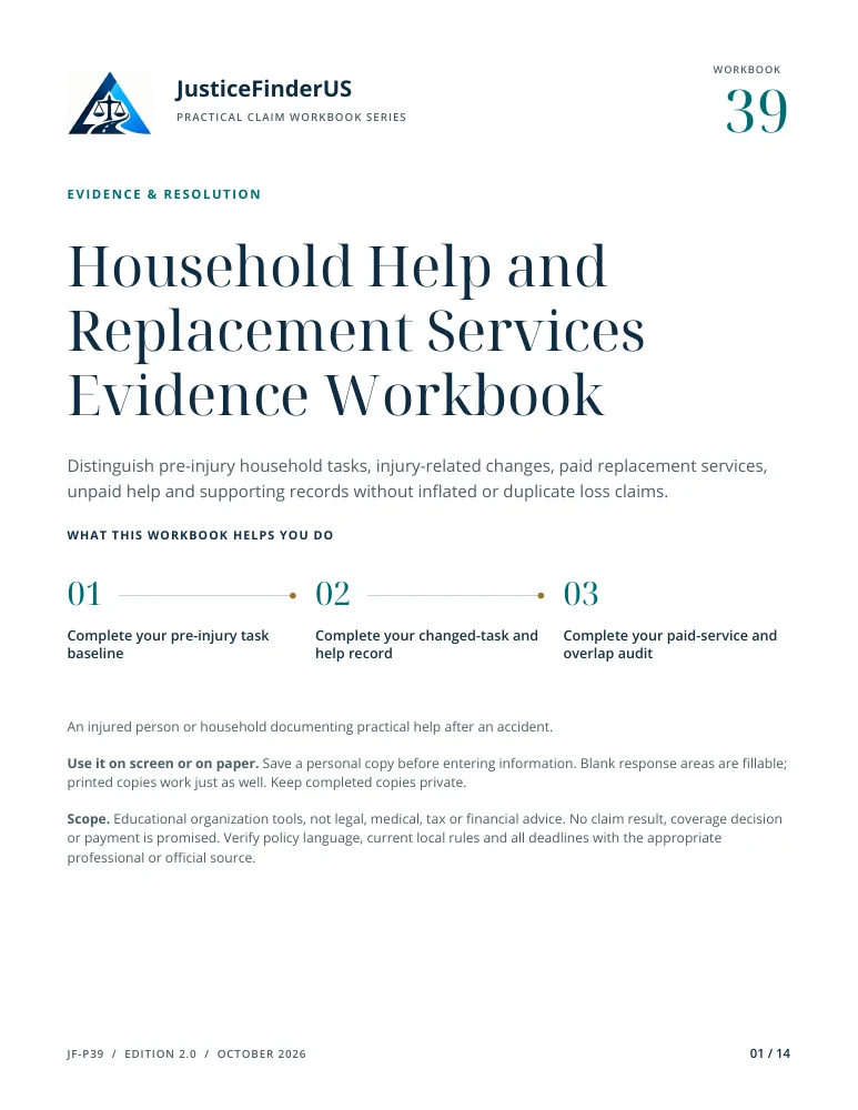 Household Help and Replacement Services Evidence Workbook cover